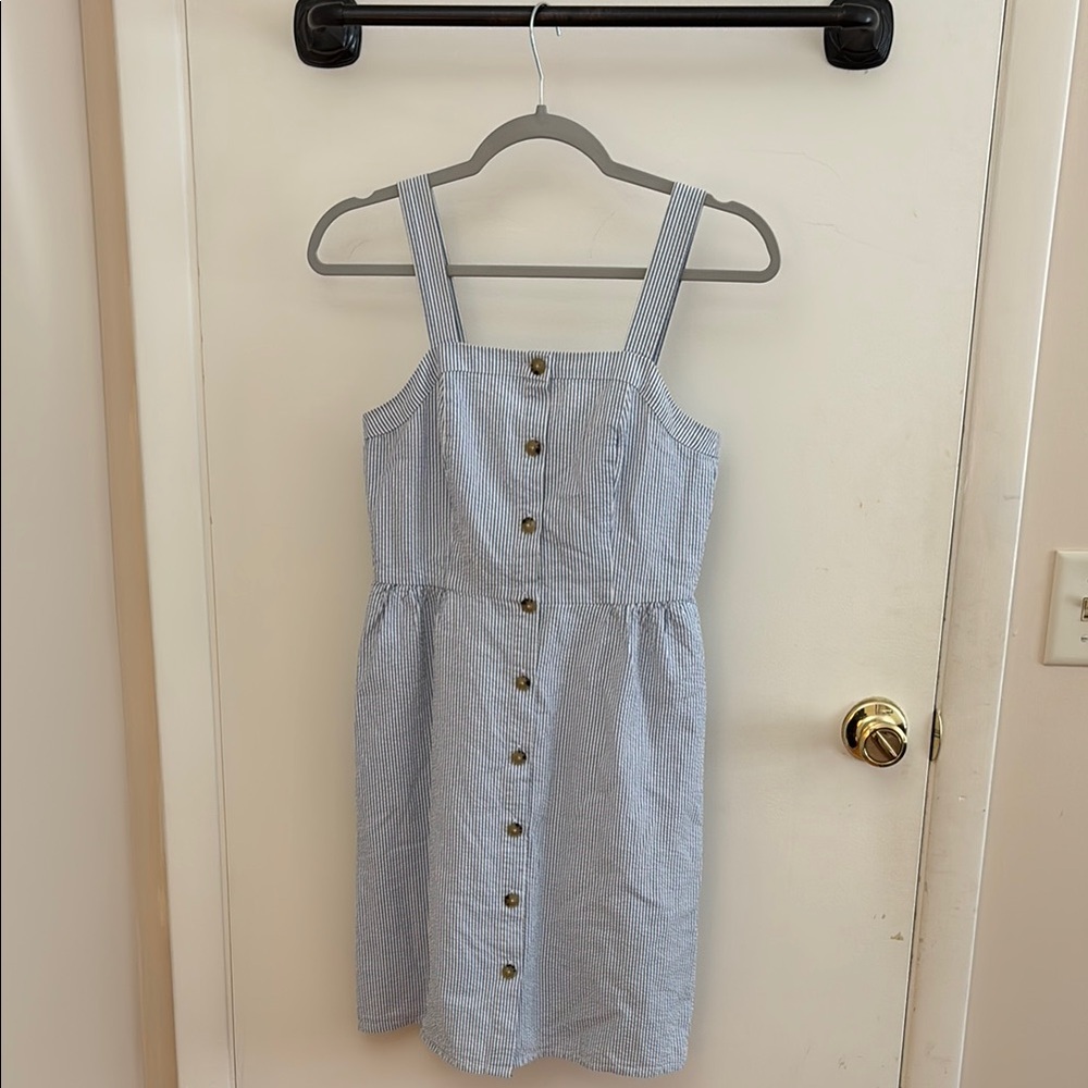 J Crew Blue and White Stripped Summer Dress Size 00